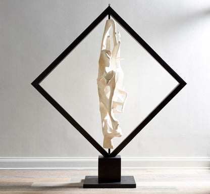 Phillips Collection - Cast Revolving Diamond Sculpture, Faux Bleached - PH116838 view 5