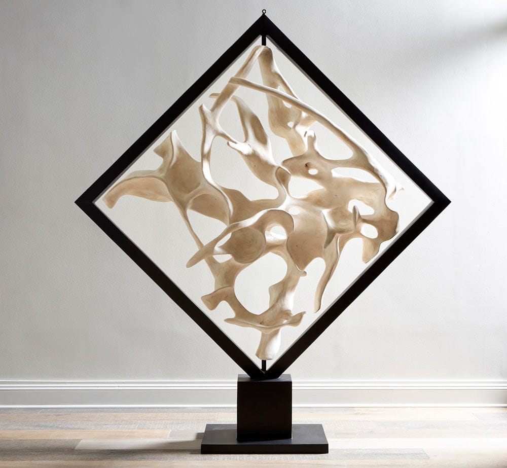 Phillips Collection - Cast Revolving Diamond Sculpture, Faux Bleached - PH116838 view 6