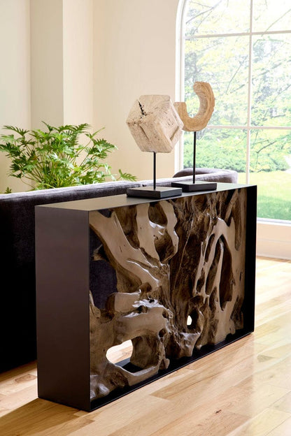 Phillips Collection - Cast Root Framed Console Table, Resin, Gray Wood Finish - PH118766 view 4