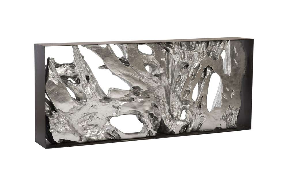 Phillips Collection - Cast Root Framed Console Table, Resin, Silver Leaf, LG - PH92306 veiw 1