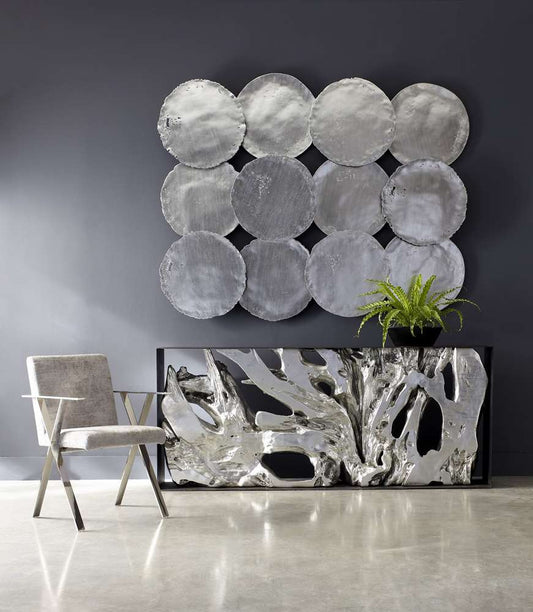 Phillips Collection - Cast Root Framed Console Table, Resin, Silver Leaf, LG - PH92306 veiw 2