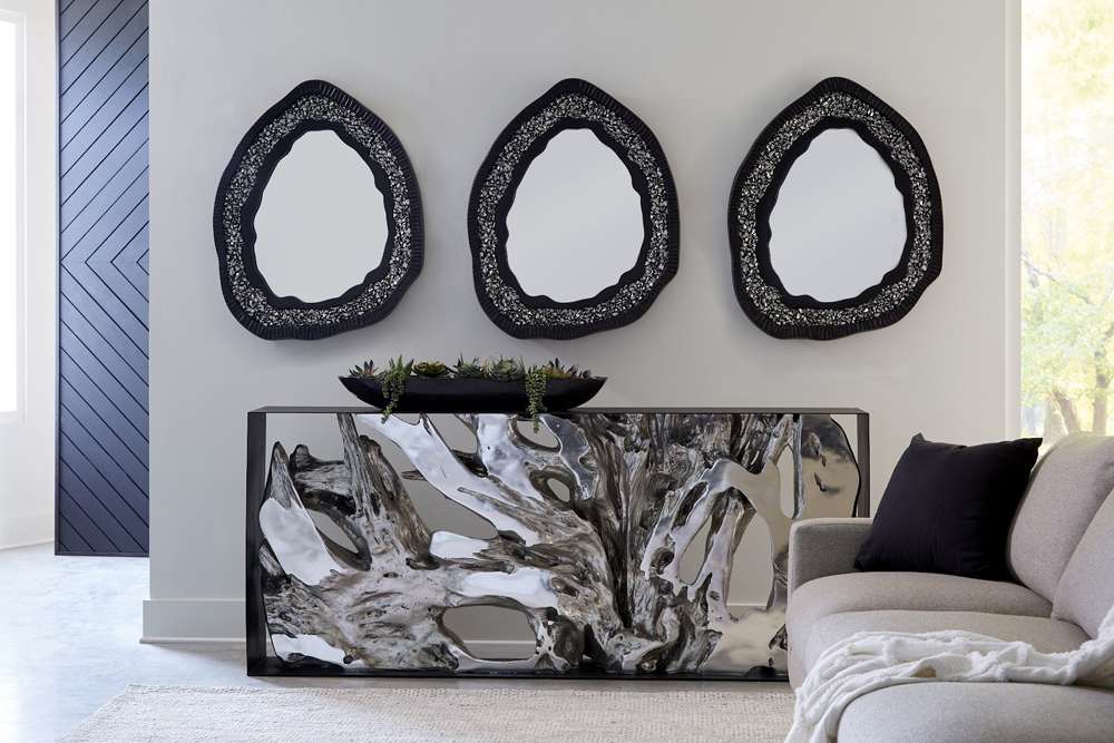 Phillips Collection - Cast Root Framed Console Table, Resin, Silver Leaf, LG - PH92306 veiw 3