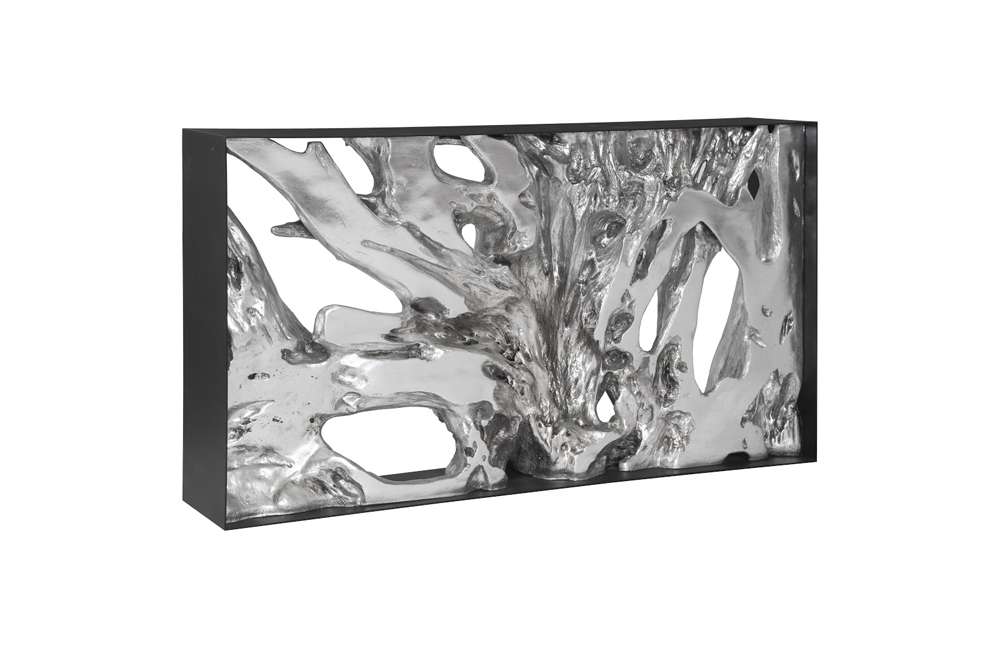 Phillips Collection - Cast Root Framed Console Table, Resin, Silver Leaf, SM - PH104350 veiw 1
