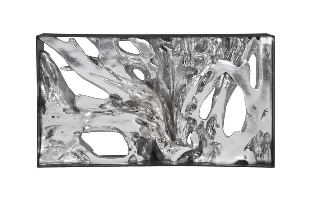 Phillips Collection - Cast Root Framed Console Table, Resin, Silver Leaf, SM - PH104350 veiw 3