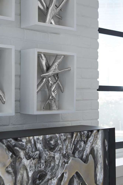 Phillips Collection - Cast Root Framed Console Table, Resin, Silver Leaf, SM - PH104350 veiw 5