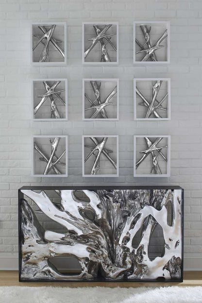 Phillips Collection - Cast Root Framed Console Table, Resin, Silver Leaf, SM - PH104350 veiw 6