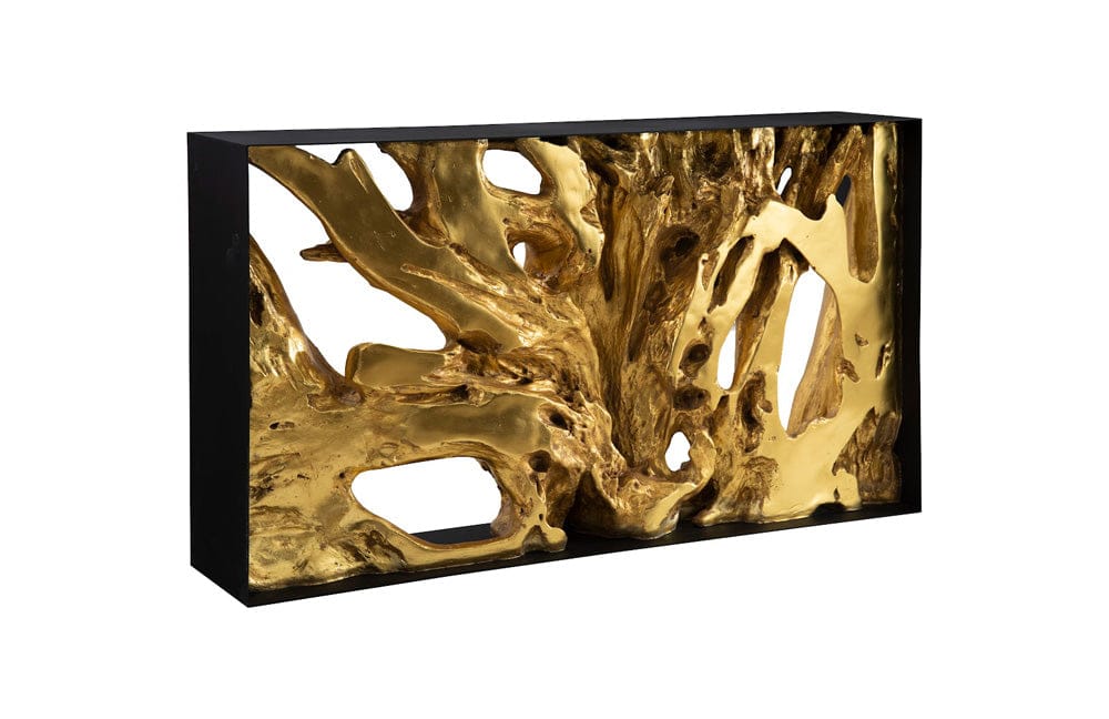 Phillips Collection - Cast Root Metal Framed Console Table, Resin, Gold Leaf, SM - PH106037 view 1