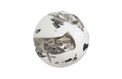 Phillips Collection - Cast Root Wall Ball, Silver Leaf, White, LG - PH67518 veiw 1