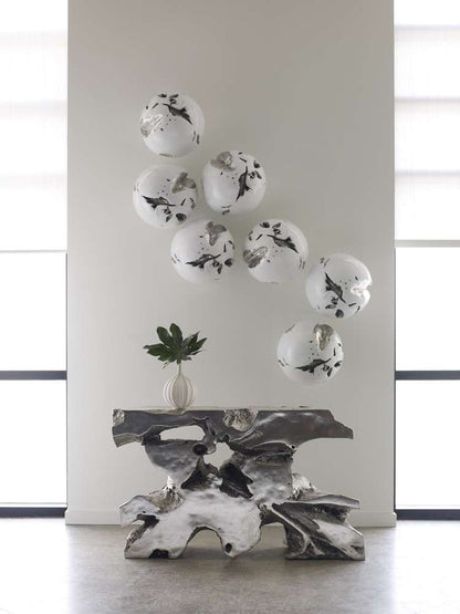 Phillips Collection - Cast Root Wall Ball, Silver Leaf, White, LG - PH67518 veiw 3