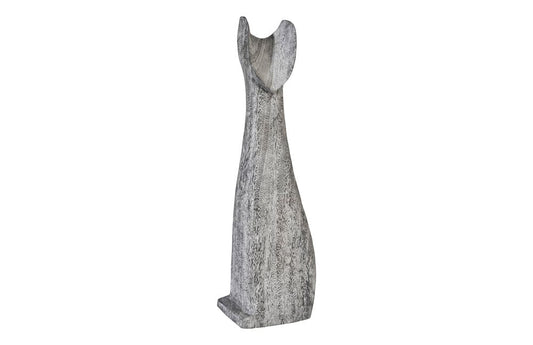 Phillips Collection - Cat Sculpture, Large, Chamcha Wood, Gray Stone Finish - TH97538 view 1