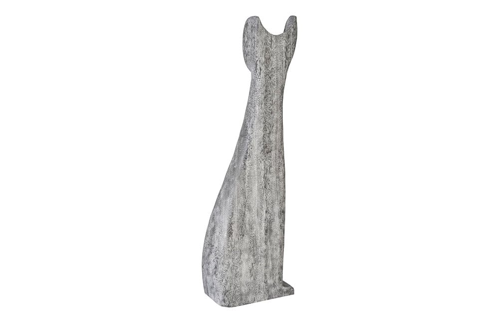 Phillips Collection - Cat Sculpture, Large, Chamcha Wood, Gray Stone Finish - TH97538 view 2