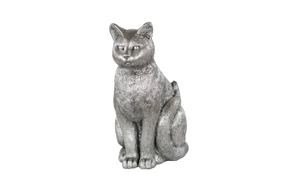 Phillips Collection - Cat Sitting Sculpture, Silver Leaf - PH119102 view 1