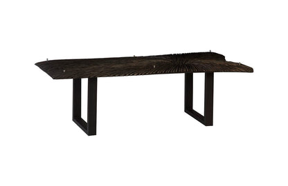 Phillips Collection - Chainsaw Dining Table with Glass, Burnt Black, Black Iron U Legs - TH97704 view 2