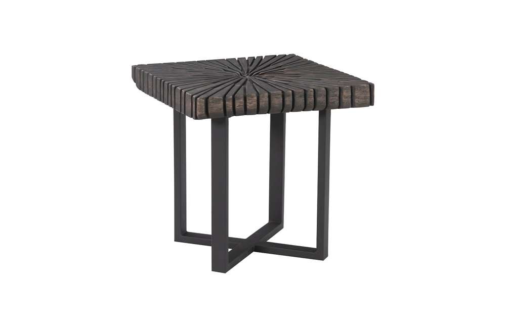 Phillips Collection - Chainsaw Side Table, Burnt Black, Black Iron Cross Base - TH103561 veiw 1