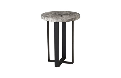 Phillips Collection - Chuleta Bar Table on Black Metal Base, Chamcha Wood, Gray Stone - TH97701 view 1