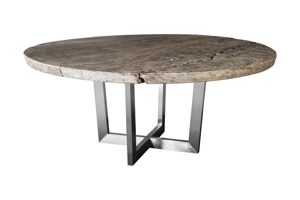 Phillips Collection - Chuleta Round Dining Table on Stainless Steel Base, Gray Stone - TH86250 view 1