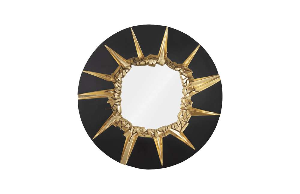 Phillips Collection - Circular Cracked Mirror, Black & Gold - PH104346 veiw 1