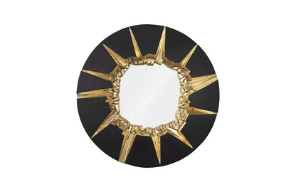Phillips Collection - Circular Cracked Mirror, Black & Gold - PH104346 veiw 1