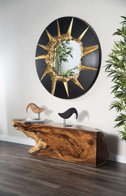 Phillips Collection - Circular Cracked Mirror, Black & Gold - PH104346 veiw 4