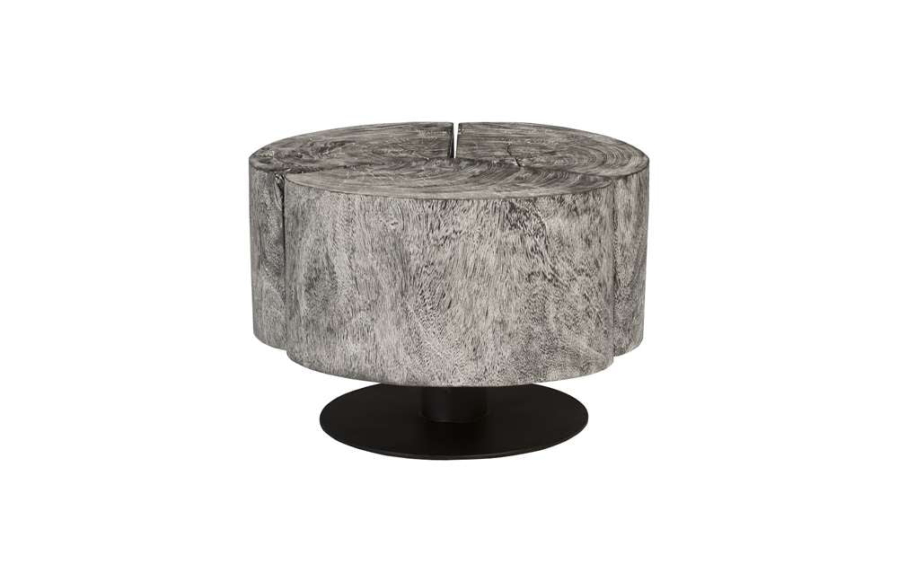 Phillips Collection - Clover Coffee Table, Chamcha Wood, Gray Stone Finish, Metal Base - TH93173 veiw 1