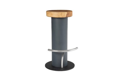 Phillips Collection - Concrete Bar Stool, Chamcha Wood Top, Stainless Steel Footrest - TH78368 view 1