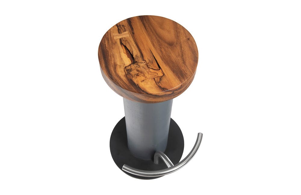 Phillips Collection - Concrete Bar Stool, Chamcha Wood Top, Stainless Steel Footrest - TH78368 view 4