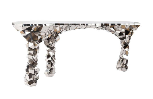 Phillips Collection - Crazy Cut Console, Stainless Steel, Silver - PH67176 veiw 1