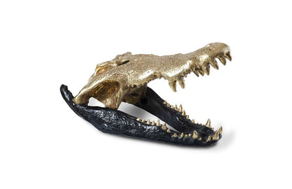 Phillips Collection - Crocodile Skull, Black/Gold Leaf - PH67576 veiw 1