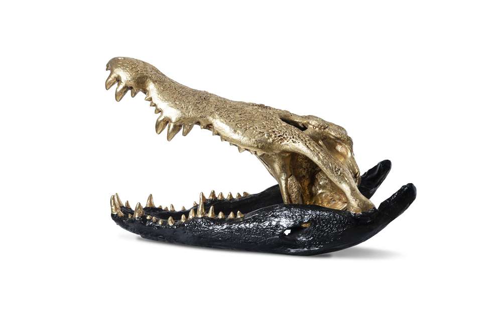 Phillips Collection - Crocodile Skull, Black/Gold Leaf - PH67576 veiw 2