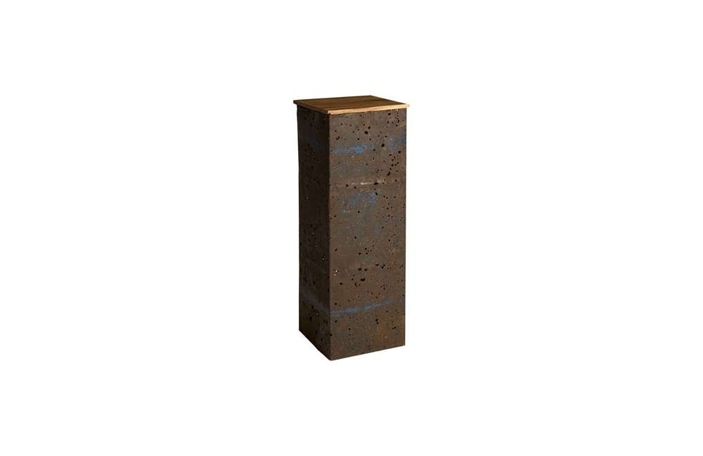 Phillips Collection - Crumpled Oil Drum Pedestal, Wood Top - TH66182 veiw 1