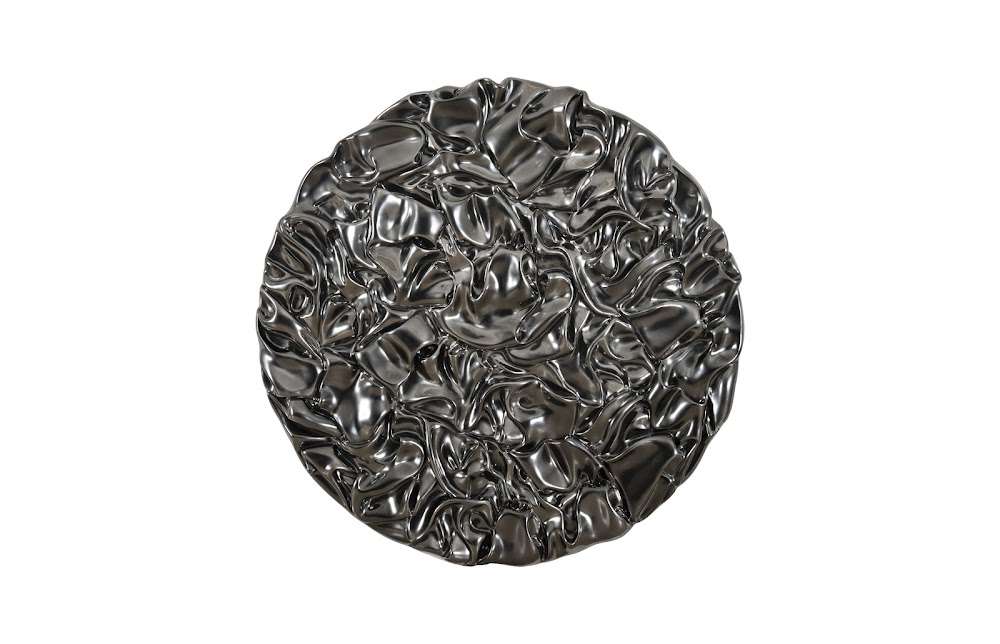 Phillips Collection - Drape Wall Art, Round, Liquid Silver - PH107123 veiw 1