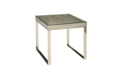 Phillips Collection - Driftwood Side Table, Wood, Glass, Stainless Steel Base, Scaff Finish - PH84445 veiw 1