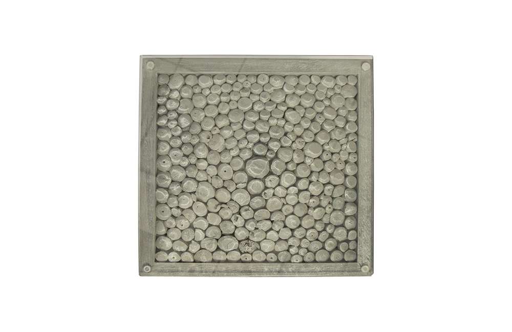 Phillips Collection - Driftwood Side Table, Wood, Glass, Stainless Steel Base, Scaff Finish - PH84445 veiw 2