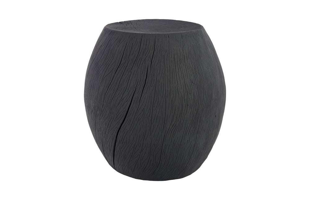 Phillips Collection - Drum Stool, Resin, Charred - PH67660 veiw 1