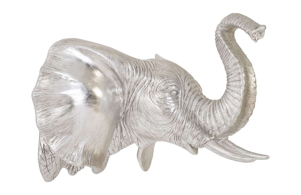 Phillips Collection - Elephant Wall Art, Resin, Silver Leaf - PH93044 veiw 1