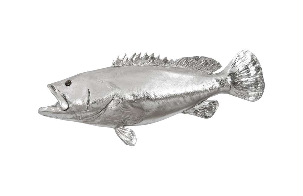Phillips Collection - Estuary Cod Fish Wall Sculpture, Resin, Silver Leaf - PH64541 veiw 1