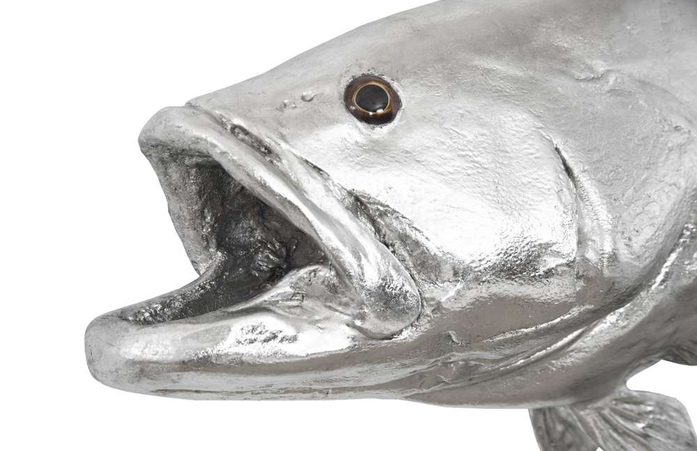 Phillips Collection - Estuary Cod Fish Wall Sculpture, Resin, Silver Leaf - PH64541 veiw 3
