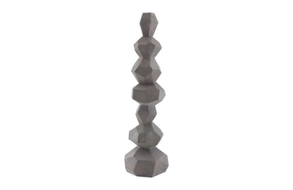 Phillips Collection - Faceted Rock Column Sculpture, Gray - PH100225 veiw 1
