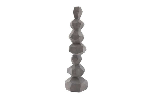Phillips Collection - Faceted Rock Column Sculpture, Gray - PH100225 veiw 1