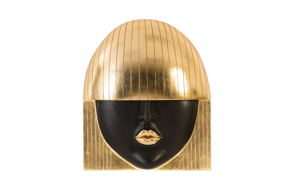 Phillips Collection - Fashion Faces Wall Art, Large, Kiss, Black and Gold Leaf - PH94748 view 1