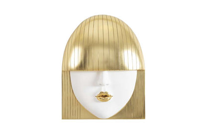 Phillips Collection - Fashion Faces Wall Art, Large, Kiss, White and Gold Leaf - PH101927 veiw 1