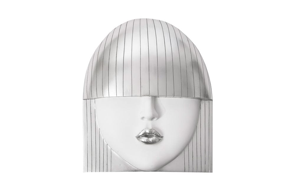 Phillips Collection - Fashion Faces Wall Art, Large, Kiss, White and Silver Leaf - PH94745 view 1