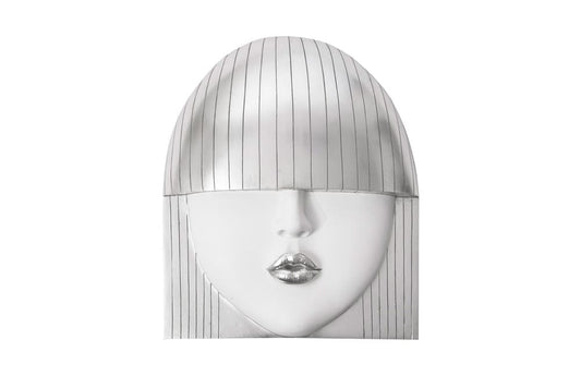 Phillips Collection - Fashion Faces Wall Art, Large, Kiss, White and Silver Leaf - PH94745 view 1