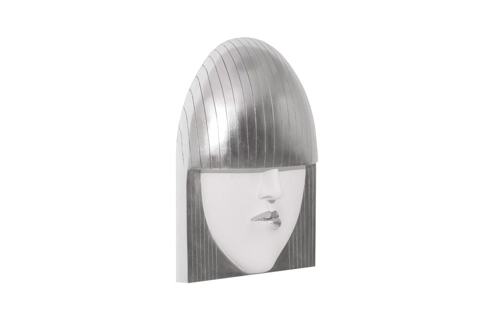 Phillips Collection - Fashion Faces Wall Art, Large, Pout, White and Silver Leaf - PH94747 view 2