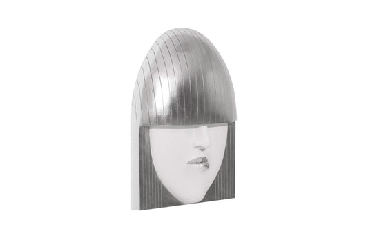 Phillips Collection - Fashion Faces Wall Art, Large, Pout, White and Silver Leaf - PH94747 view 2