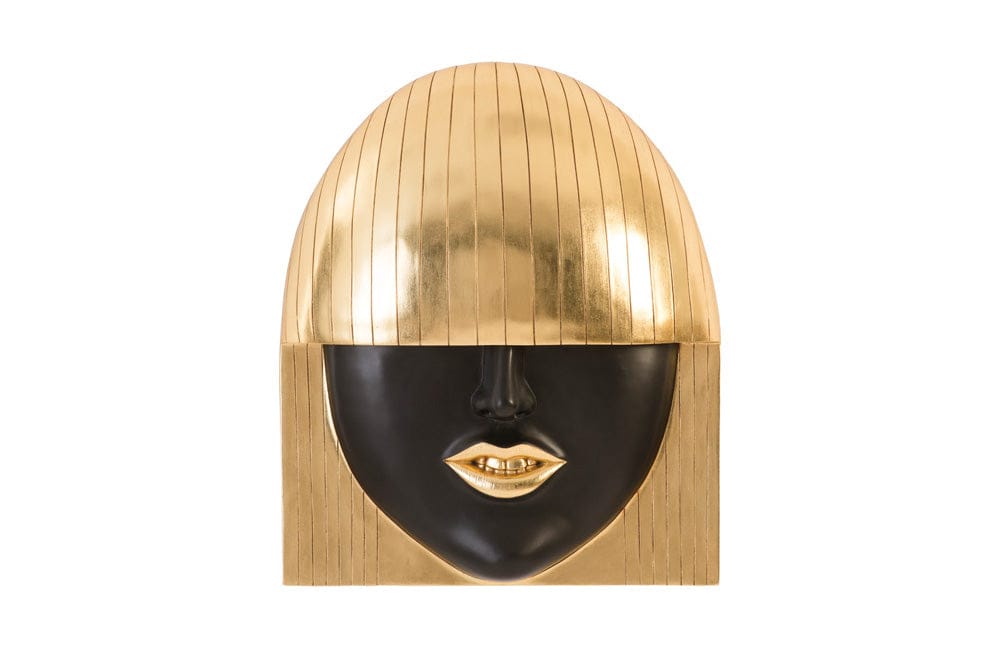 Phillips Collection - Fashion Faces Wall Art, Large, Smile, Black and Gold Leaf - PH94746 view 1