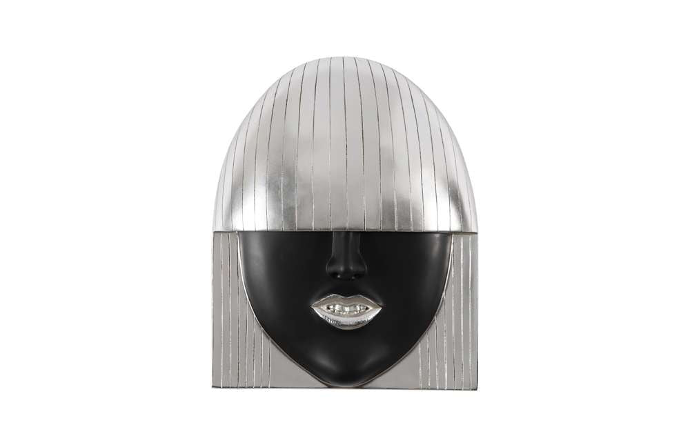 Phillips Collection - Fashion Faces Wall Art, Large, Smile, Black and Silver Leaf - PH109381 veiw 1
