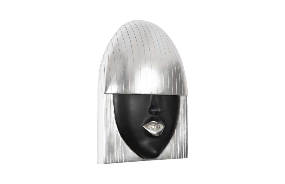 Phillips Collection - Fashion Faces Wall Art, Large, Smile, Black and Silver Leaf - PH109381 veiw 2