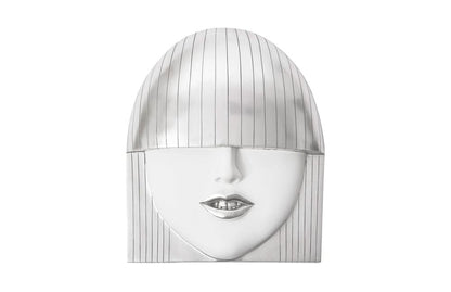 Phillips Collection - Fashion Faces Wall Art, Large, Smile, White and Silver Leaf - PH94749 view 1