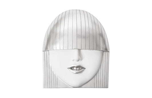 Phillips Collection - Fashion Faces Wall Art, Large, Smile, White and Silver Leaf - PH94749 view 1